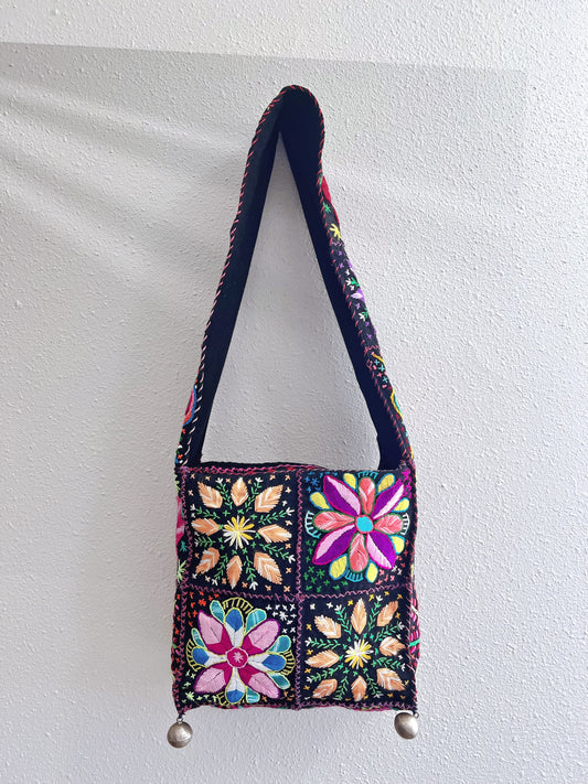 Handmade bag | Small Wristbag | Hand Stitching | Multicolor embroidery bag