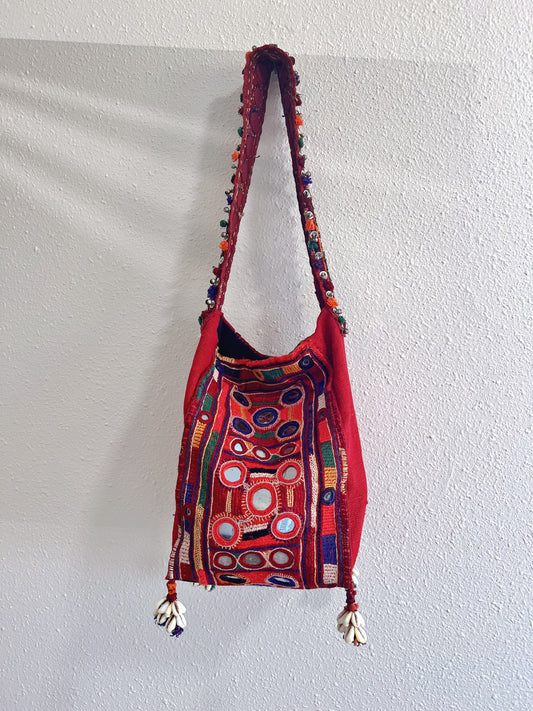 Handmade bag | Small Wristbag | Hand Stitching | Colorful Boho Style Ba