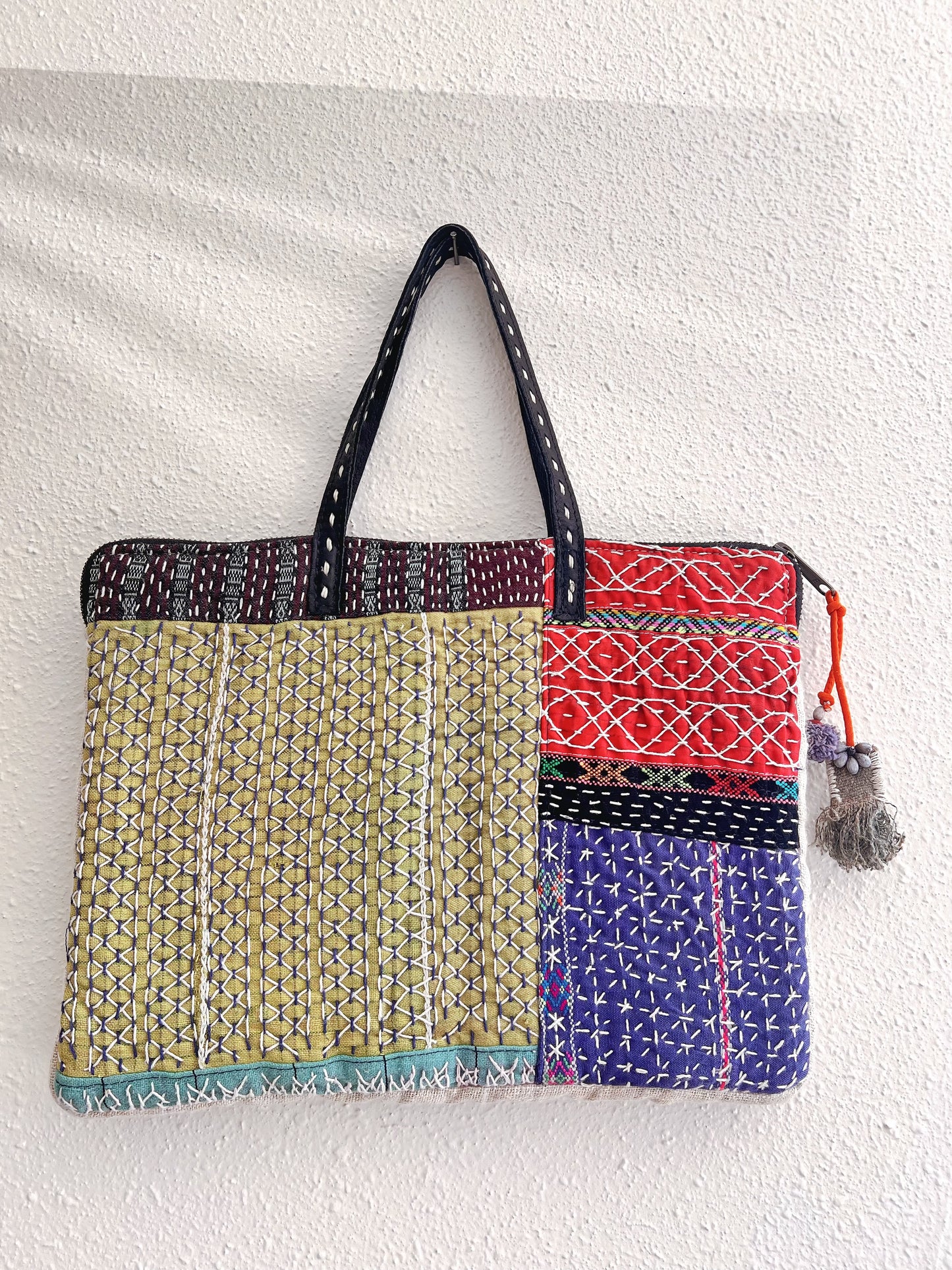 Handmade bag | Small Wristbag | Hand Stitching | Hand weaving