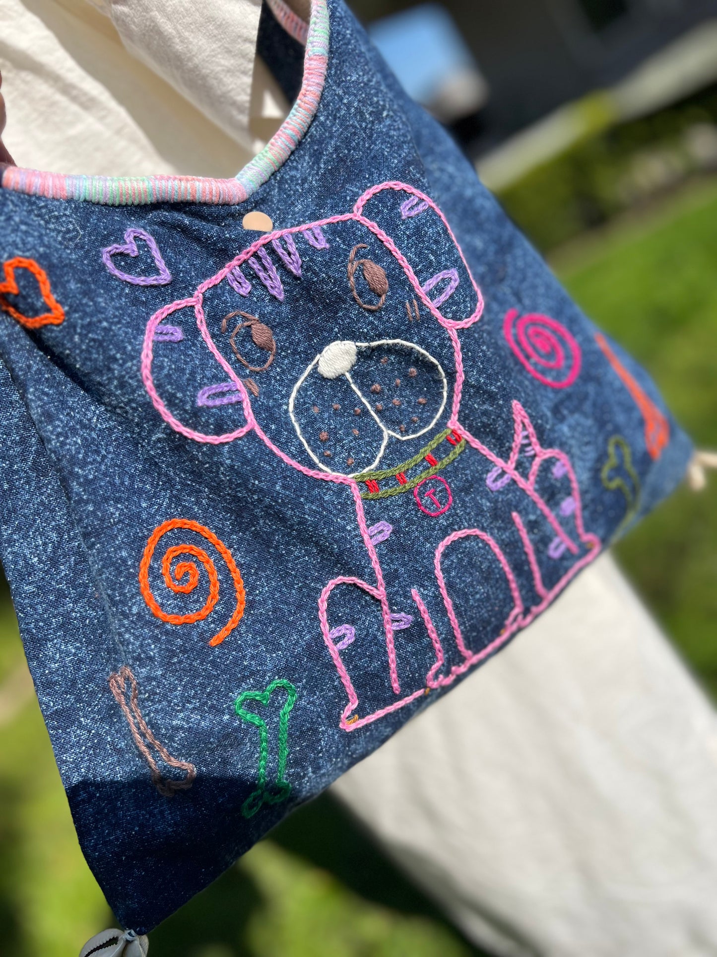 Handmade bag | Small Wristbag | Hand Stitching | Single shoulder bag | Bento bag