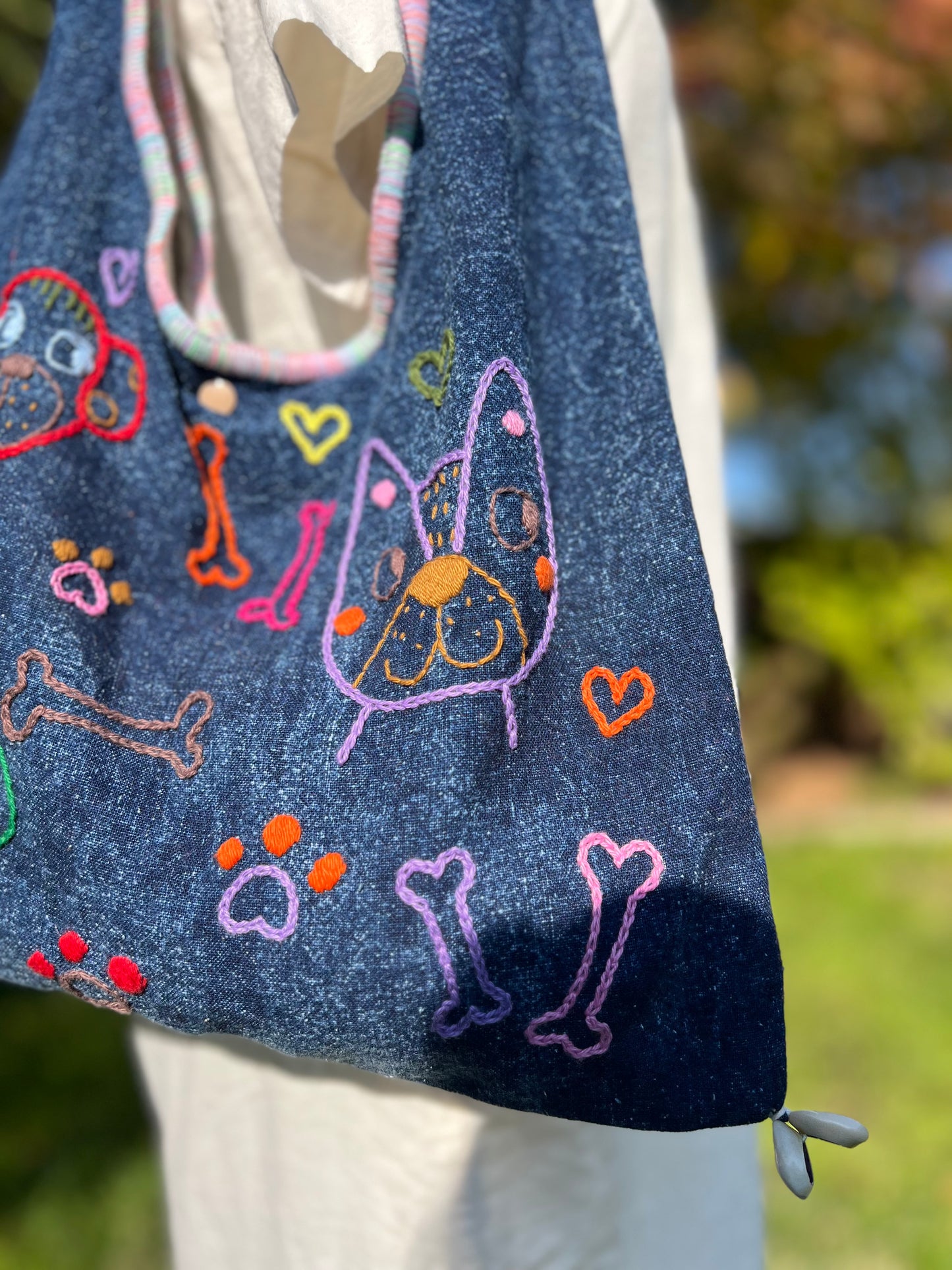 Handmade bag | Small Wristbag | Hand Stitching | Single shoulder bag | Bento bag