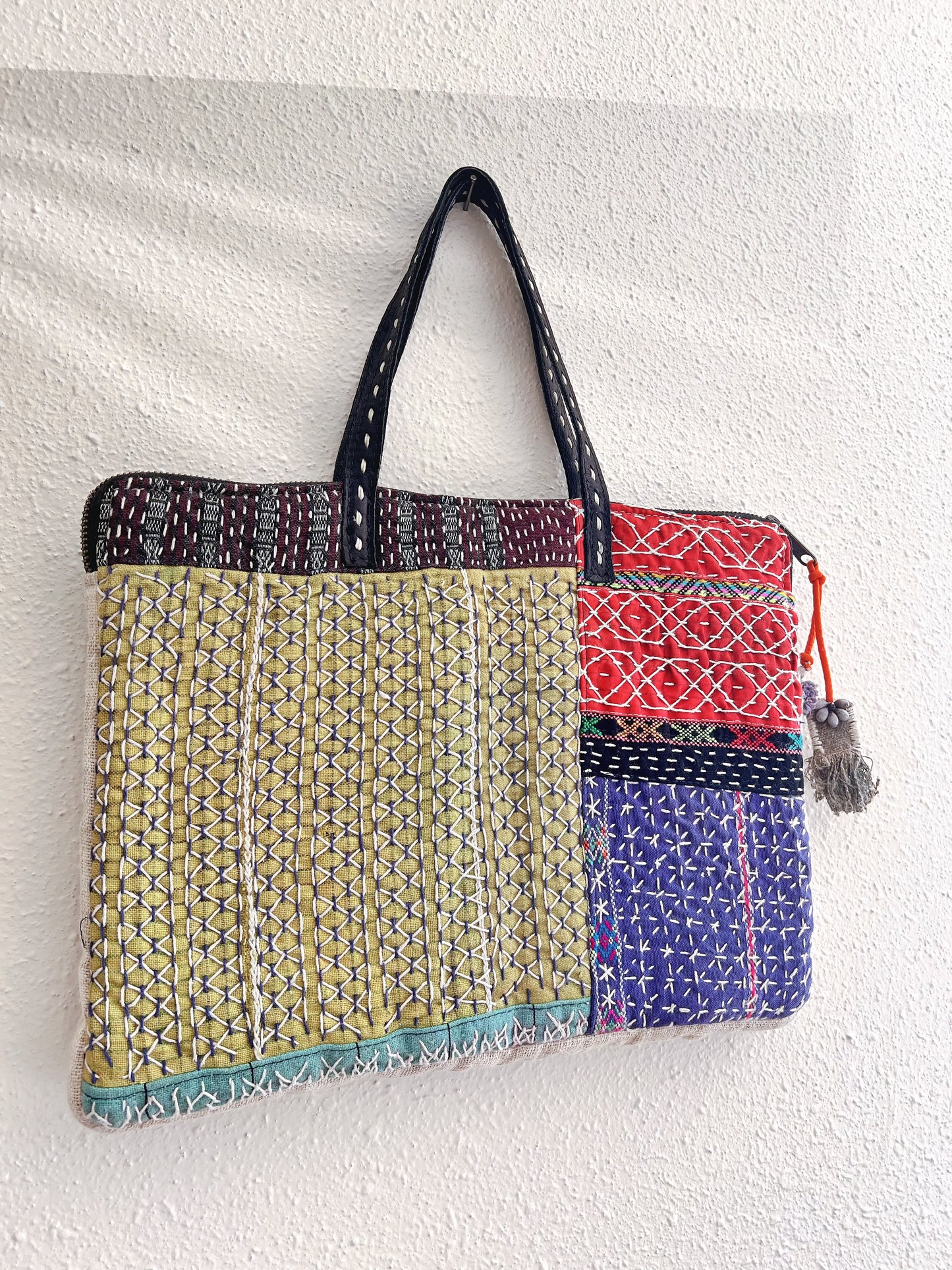 Handmade bag | Small Wristbag | Hand Stitching | Hand weaving