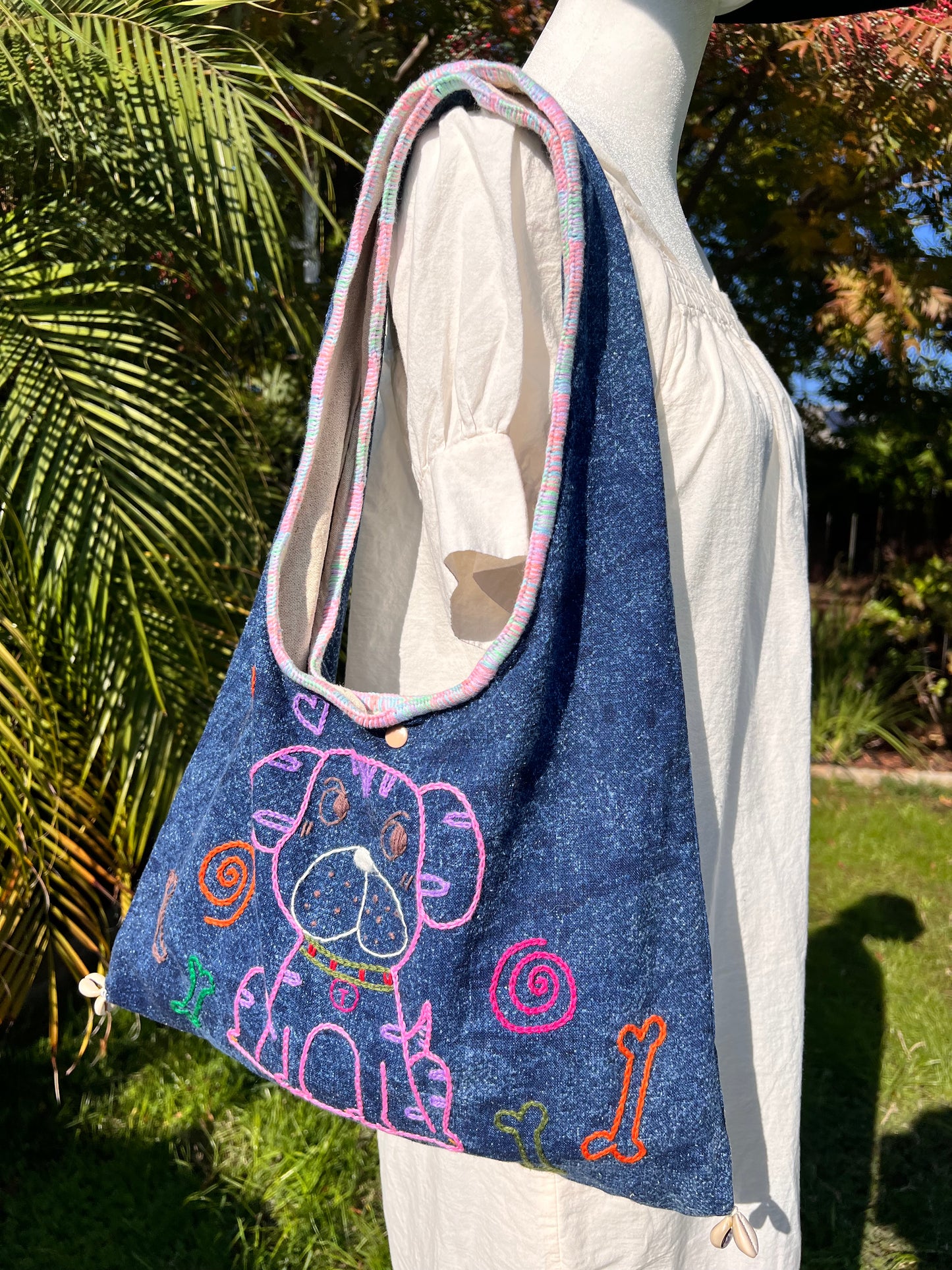 Handmade bag | Small Wristbag | Hand Stitching | Single shoulder bag | Bento bag